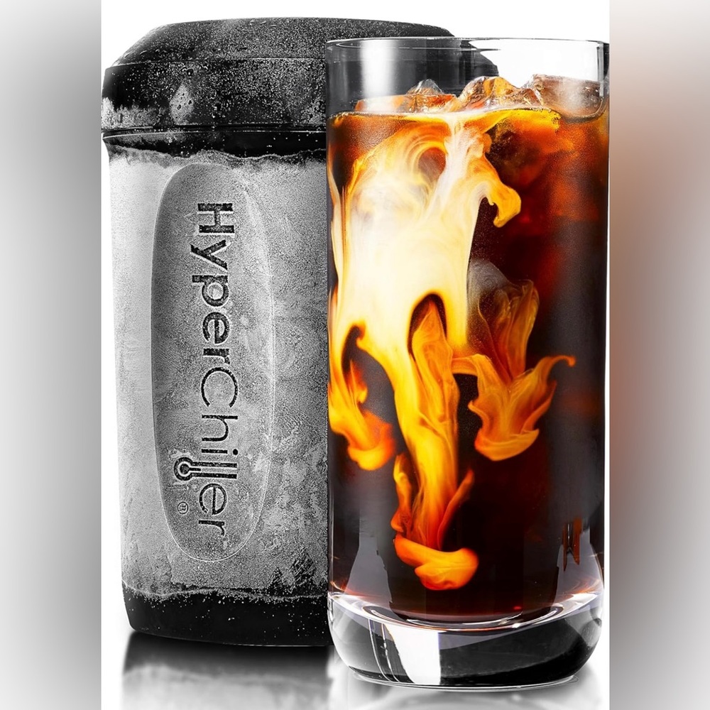 New! HyperChiller Iced Coffee/Beverage Cooler, 12.5 Oz, Black